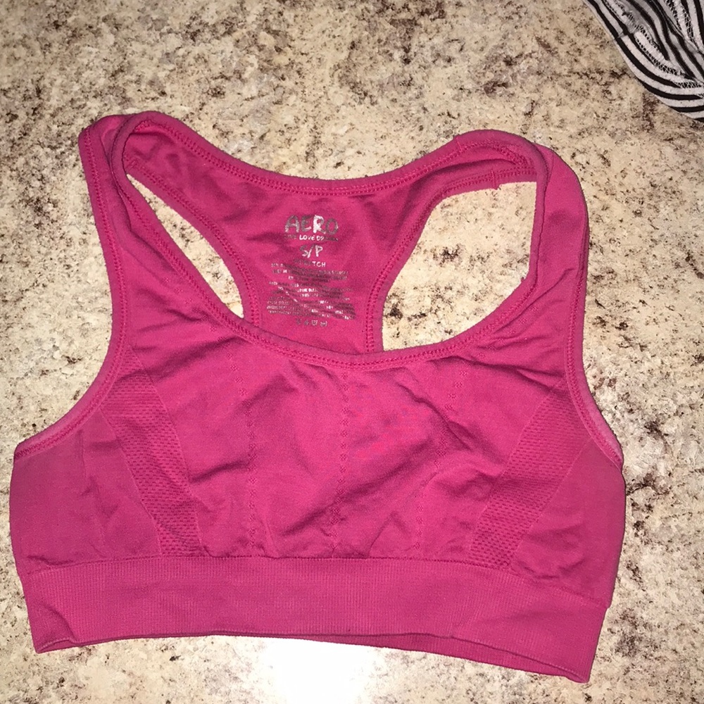 Pink sports bra